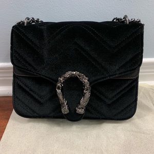 Brand new branded women’s velvet hand bag in black